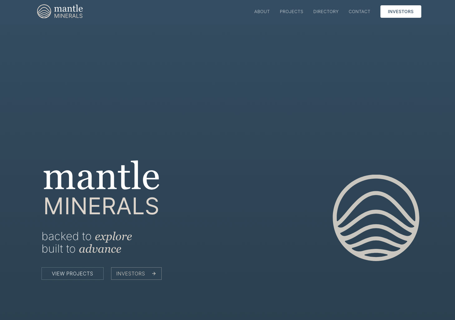 Mantle Minerals website screenshot